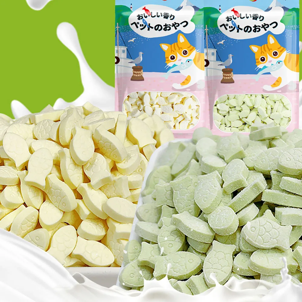 Pet Supplies OEM Custom 100g Cat Goat Milk Calcium Tablets Strong Tendon Bones Calcium Supplement Delicious Food Treats Snacks