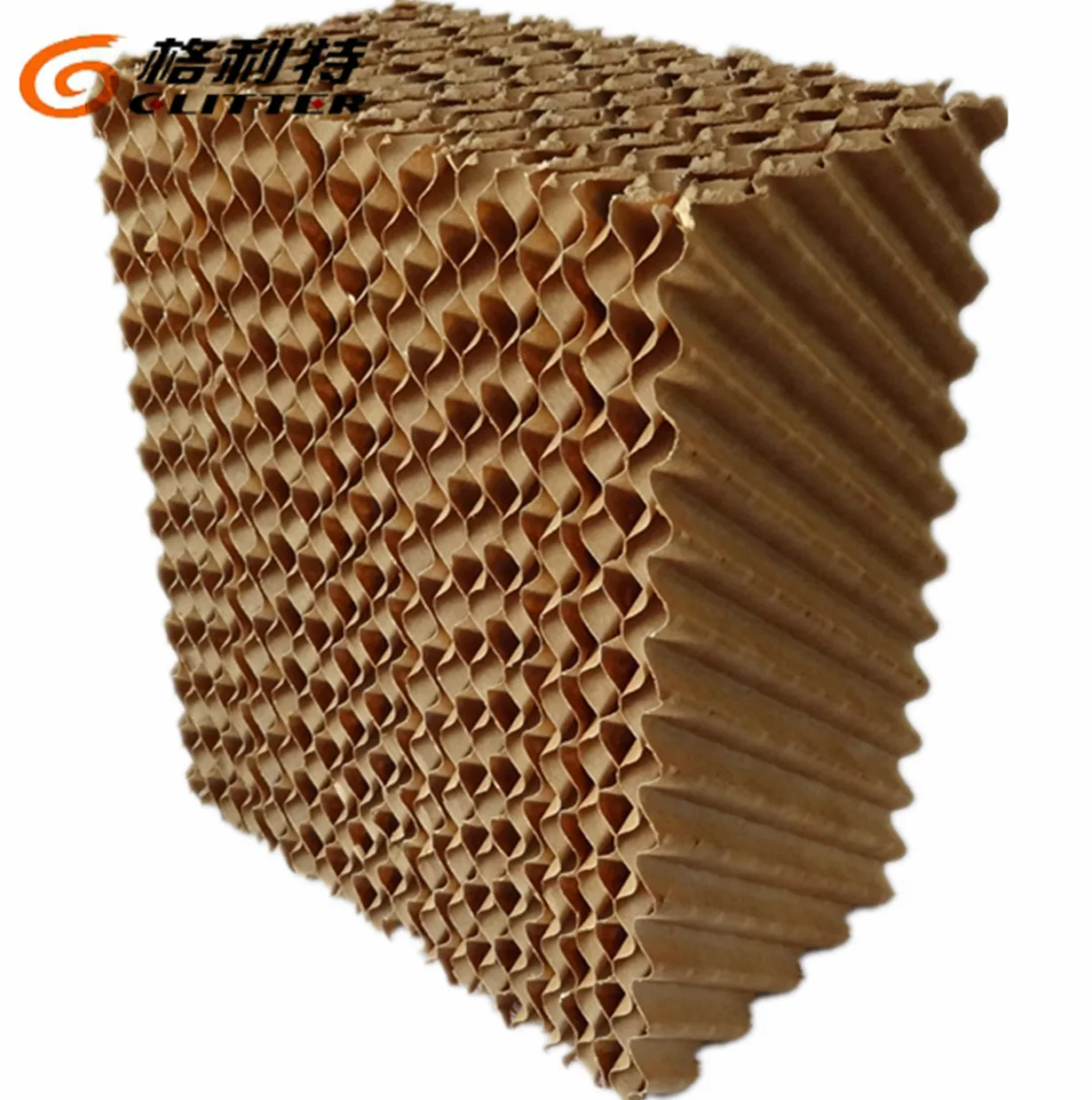 poultry farm Corrugated Cellulose Evaporative Honeycomb Filter Air Cooling Pad 7090 model in brown color