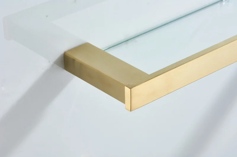 gold brush bathroom accessories Cosmetics glass Shelves