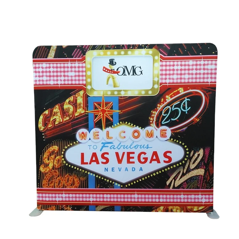 Chinese Manufacturer Elegance Aluminum Booth Design Wave Fabric Series Display Stand