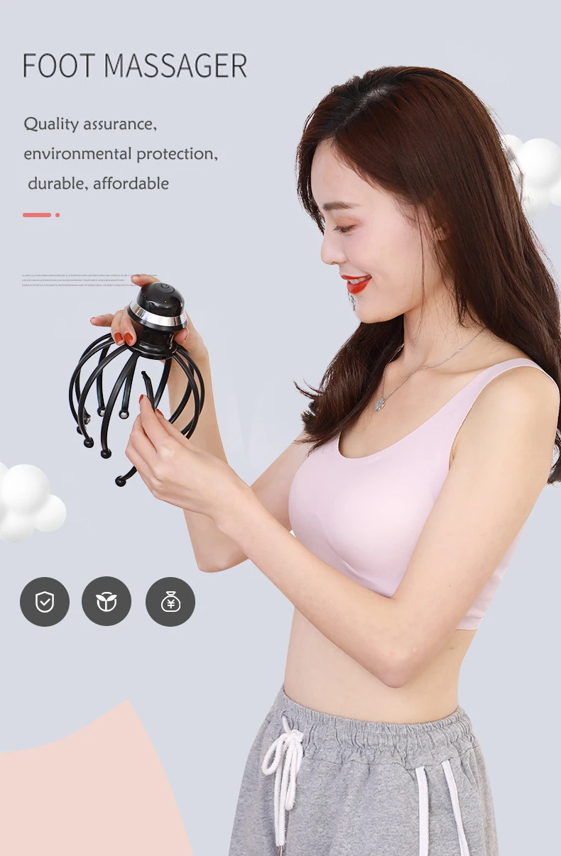 electric octopus head massager high quality head vibration massage