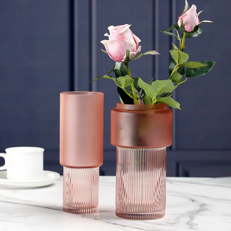 Aeofa murano pink girls vase 2022 nordic glass crystal vase for wedding center piece