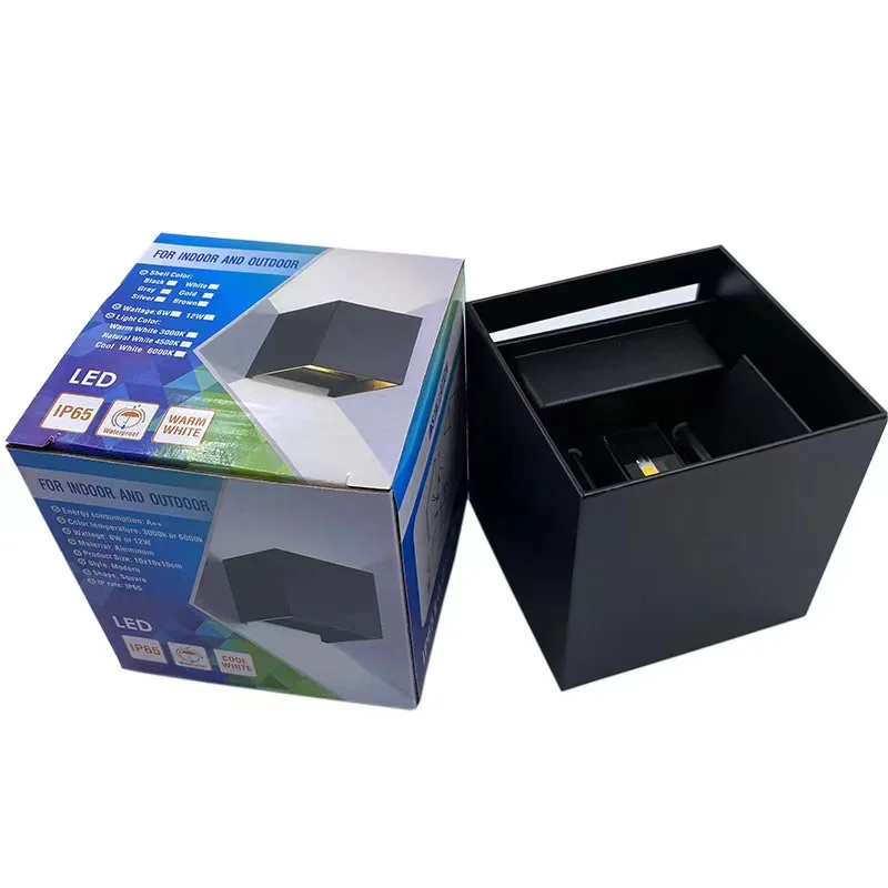 Открытый Крытый 6 Вт светодиодный настенный светильник вверх и вниз алюминиевый декоративный настенный светильник для спальни светодиодный настенный светильник водонепроницаемое освещение