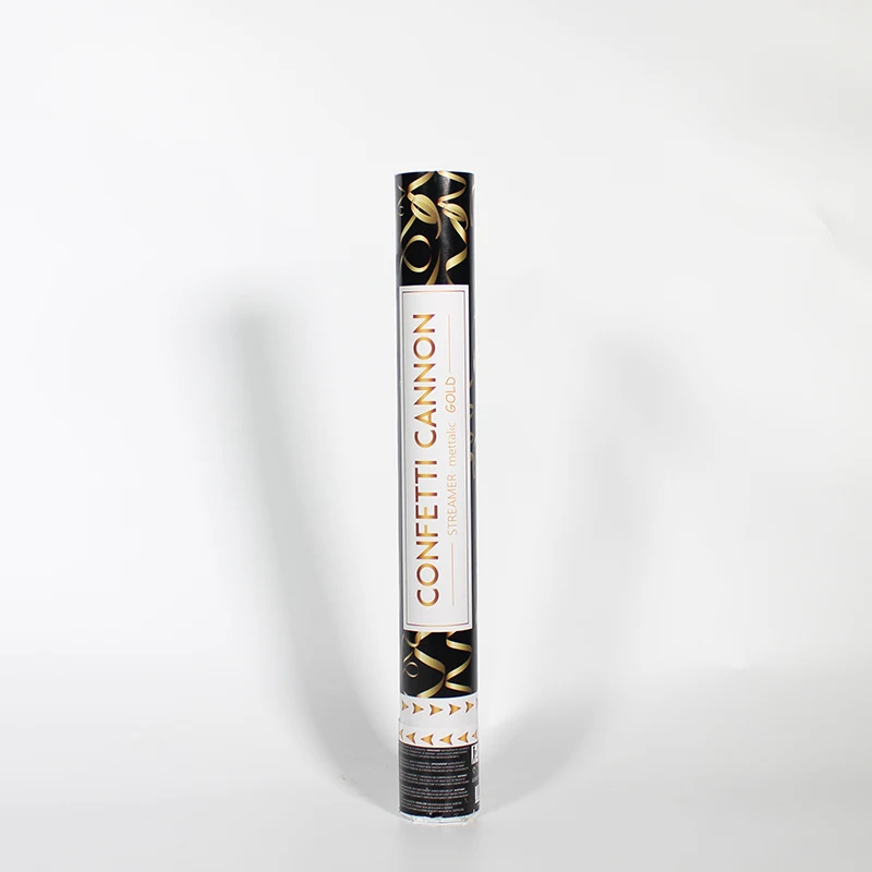 Сервис OEM сувениры для вечеринок черный пустой Поппер конфетти воздушные Сжатые пружины попперы