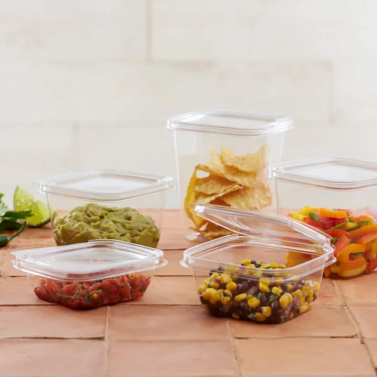 Plastic takeaway disposable containers with lids for food Custom clear food box for bakery