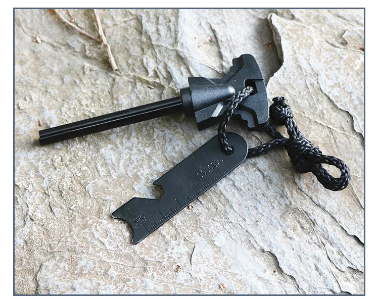 In Stock 5/16 Inch Survival Waterproof Fire Starter Outdoor Camping Hiking Portable Wood Handle Flint Fire Starter Survival Kit