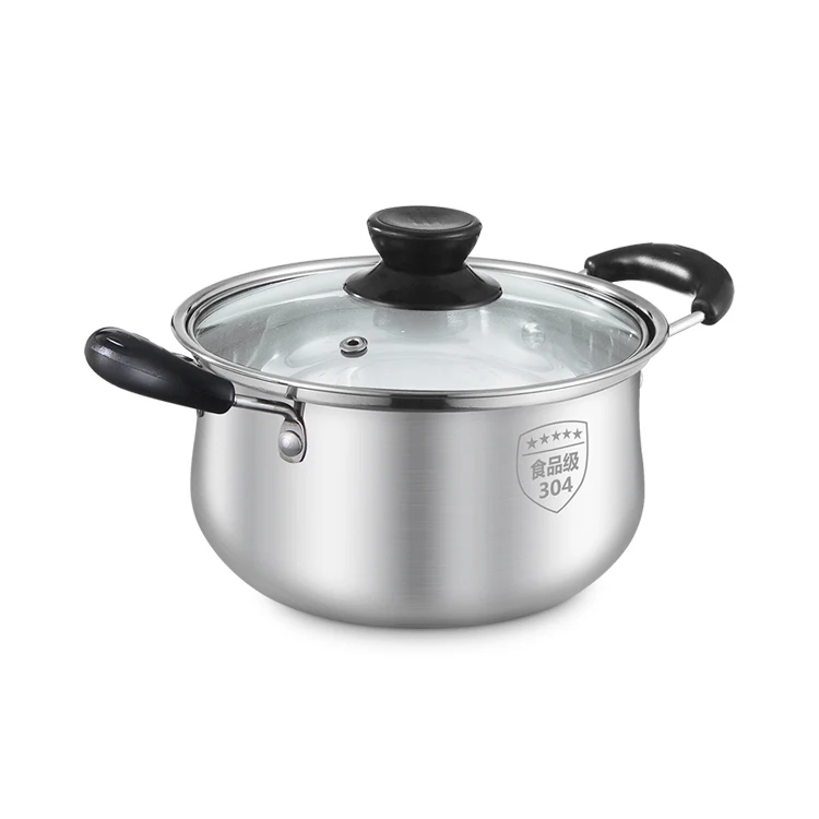 Factory Price Mini Cooking Pot 304 Stainless Steel Cookware Soup and Stock Pot With Twin Handle