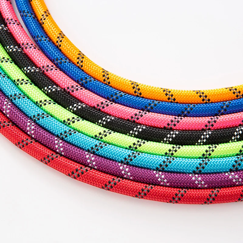 Adjustable Nylon Reflective Anti-Escape Pet Collar Personalized Striped Walk Your Dog Training Leash Sustainable Plastic