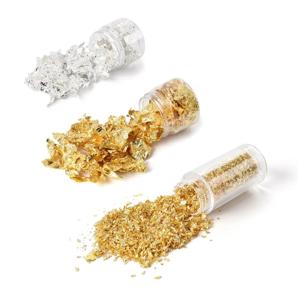 New Design Beauty & Skin Care Gold Leaf Flakes Nail Diy Deco Gold Foil Flakes 1G 2G 5G 10G