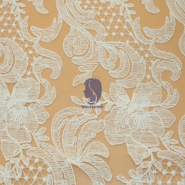 Factory Direct High Quality rayon embroidery fabric lace market in dubai tulle At Wholesale Price