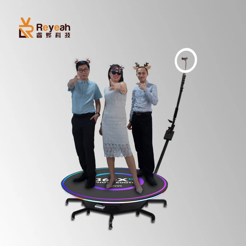 360 Photo Booth портативный замедленной съемки вращающийся градусов Фотокабины монопод для селфи спин photo booth