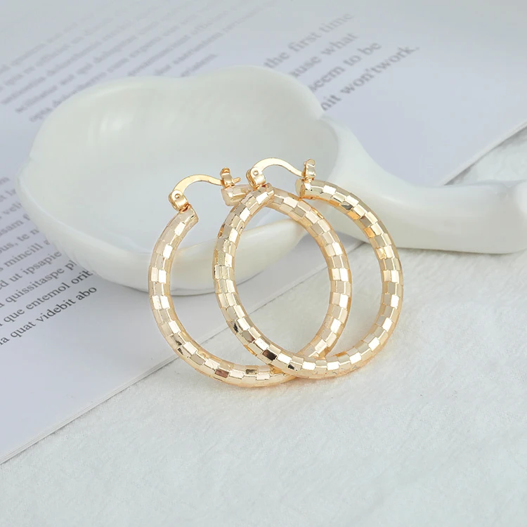 Copper alloy earring oversized Thin circle hoop-earrings gold plated hoops