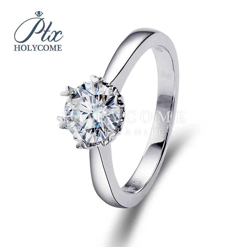 Ice crushed cut CZ Sterling Silver Engagement Ring 6.5mm Jewelry Supplier Plated Gold Holycome Jewelry Factory