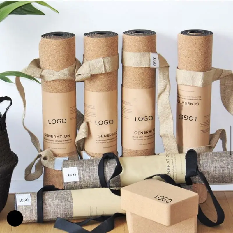 wholesale organic joga cork rubber mat, custom 4mm 5mm thick yoga met eco friendly yoga-matte,natural rubber yoga mat cork set