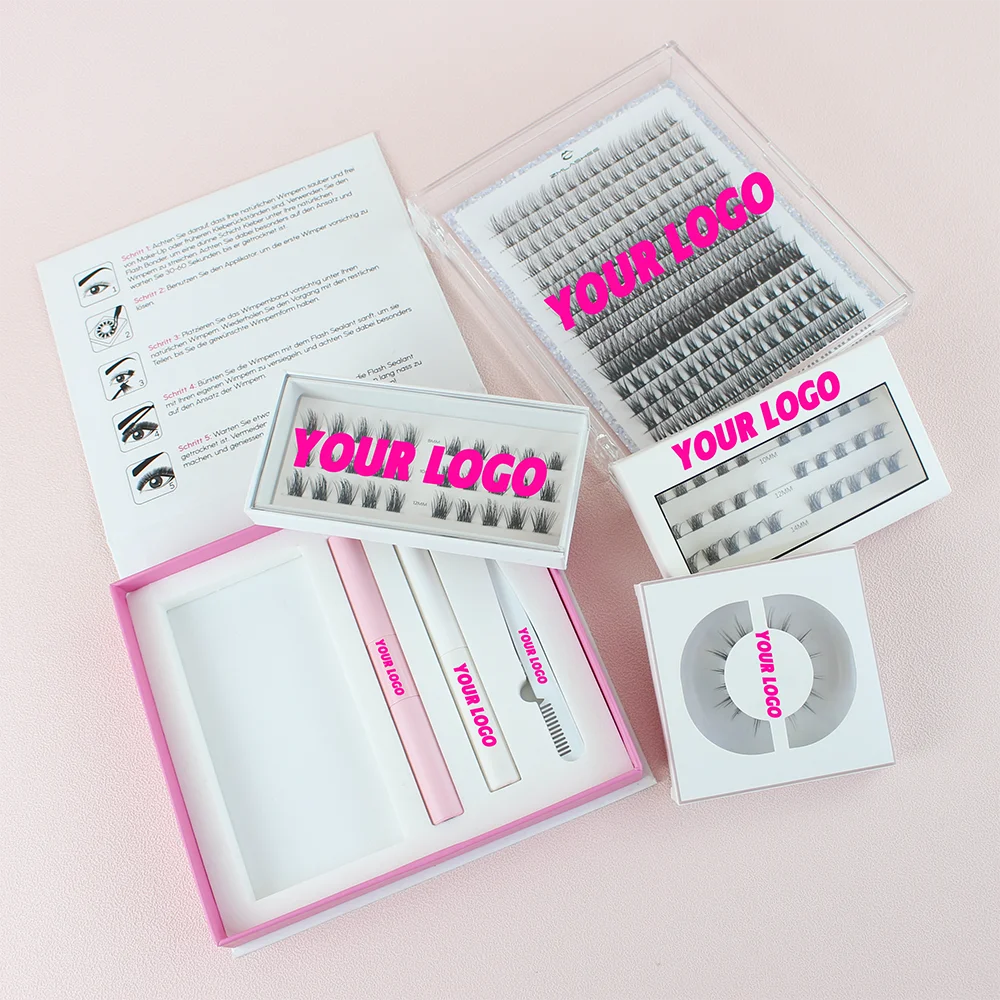 Wholesale private label Individual Eyelash Clusters pre cut girl Segmented lashes new diy eyelash extension kits Good quality
