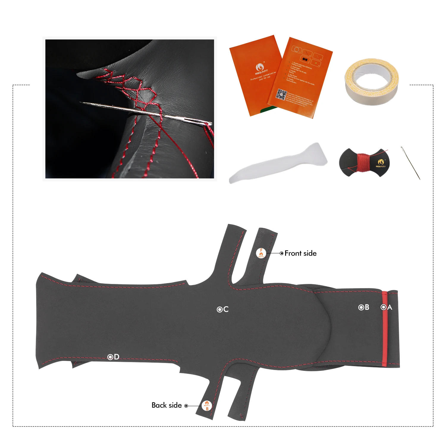 Factory Price Custom PU Leather Steering Wheel Cover for Skoda Fabia Octavia VRS RS 20212022 2023
