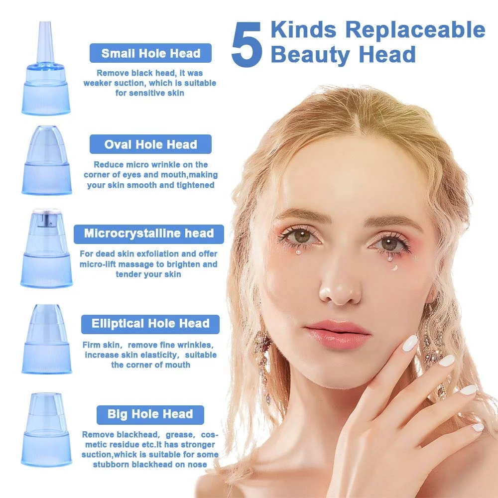 Dropshipping  Facial Pore Cleaner Suction Skin Care GiftBeauty Tool Deep Cleansing Electric Nose Face Vacuum Blackhead Remover