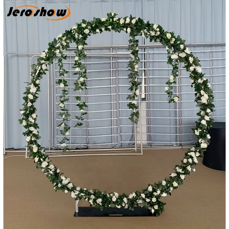 Factory Supply luxury Round Metal Frame Stand Display wedding background happy birthday backdrop