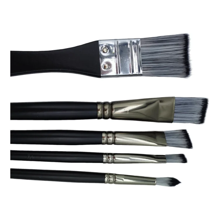 10pcs Black Nylon Hair Paint Brushes Set For Artist Watercolor Acrylic Gouache Painting Wholesale Price Art Materials