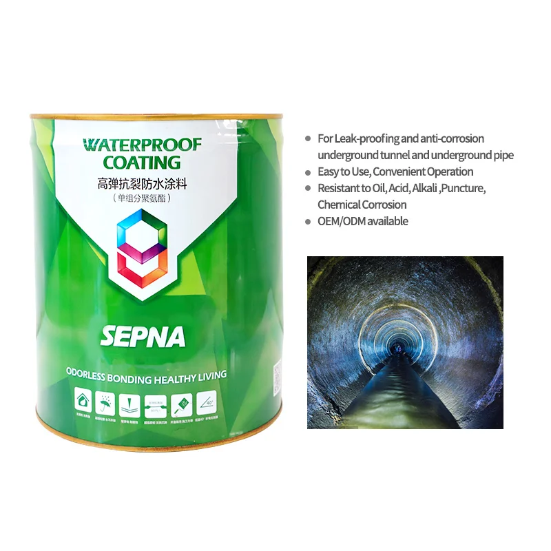 one package self leveling customized color polyether urethane water resistant paint for roof ventilated basement