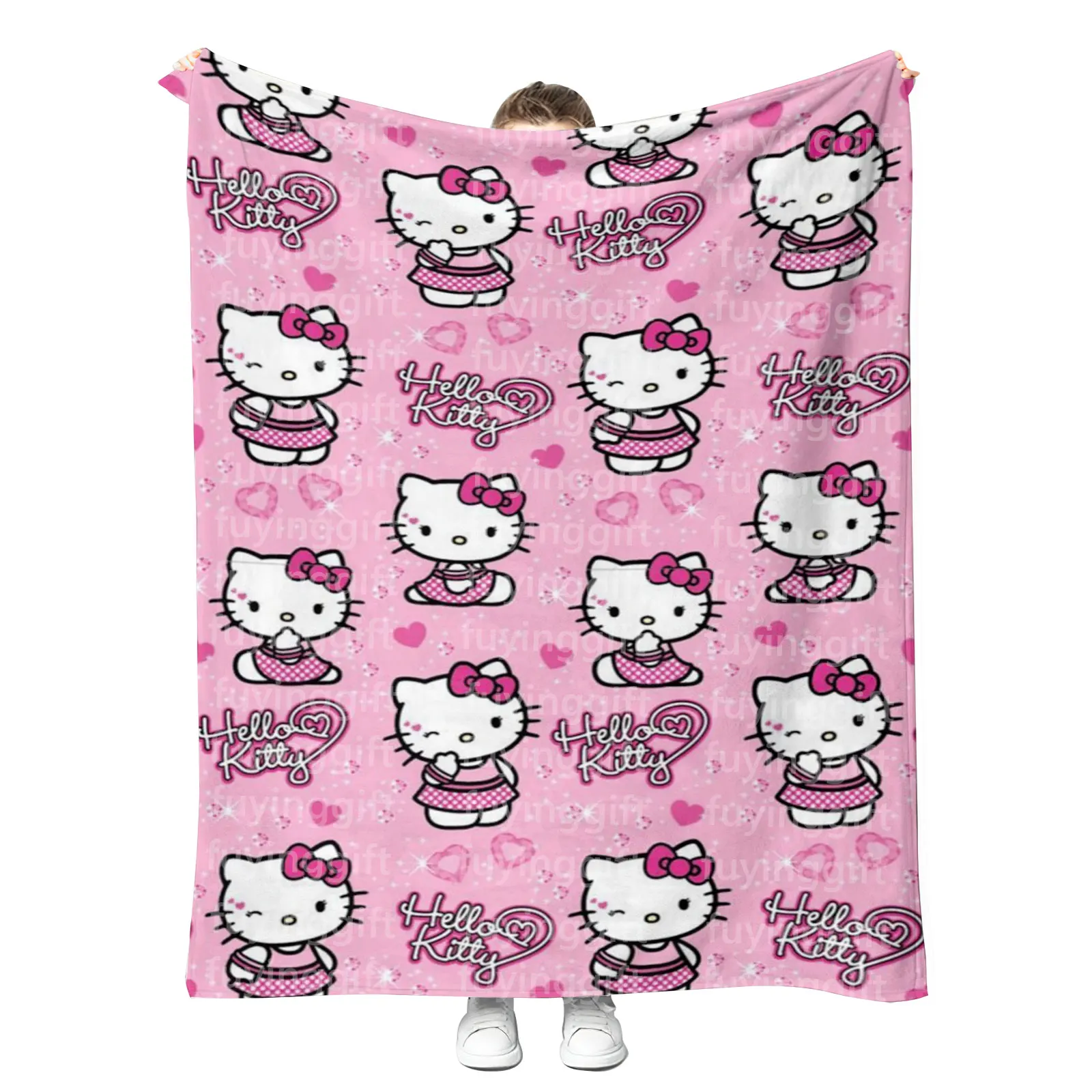 2025 New Cute Hk Blanket Customized Oversized Supersoft Plush Fleece Flannel Throw Valentines Birthday Gifts Blankets