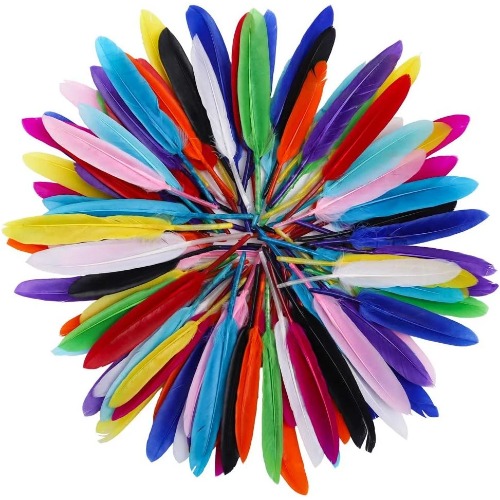 Wholesale Colorful Natural Feathers Rainbow 4-6 Inches Cochettes Goose Feathers for Crafts DIY Art Jewelry Making Decorations