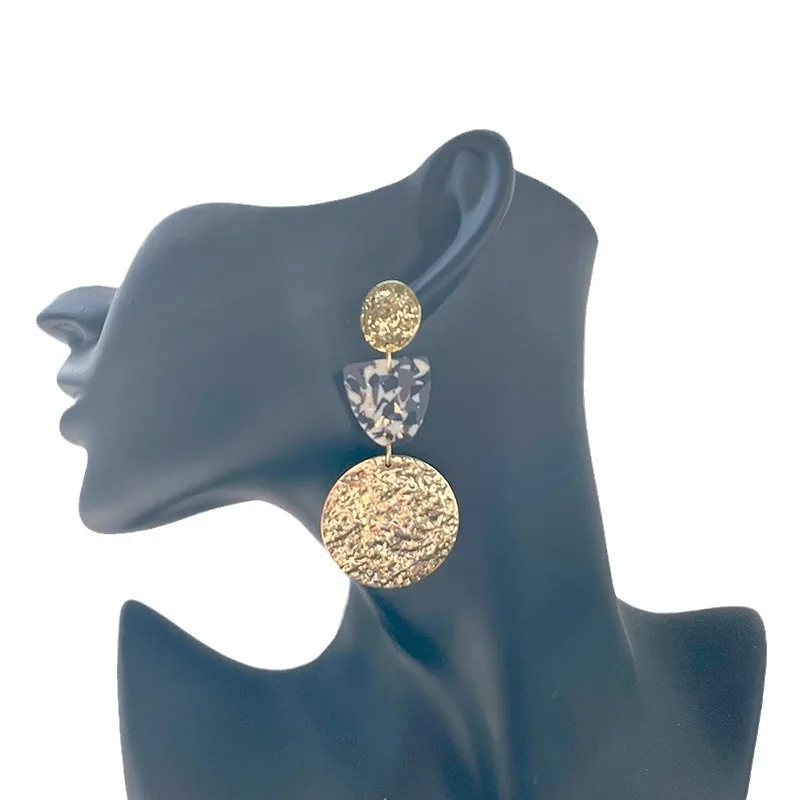 Handmade Multiple Abstract Pattern Geometric Dangle Earring Polymer Clay Drop Earrings for Women