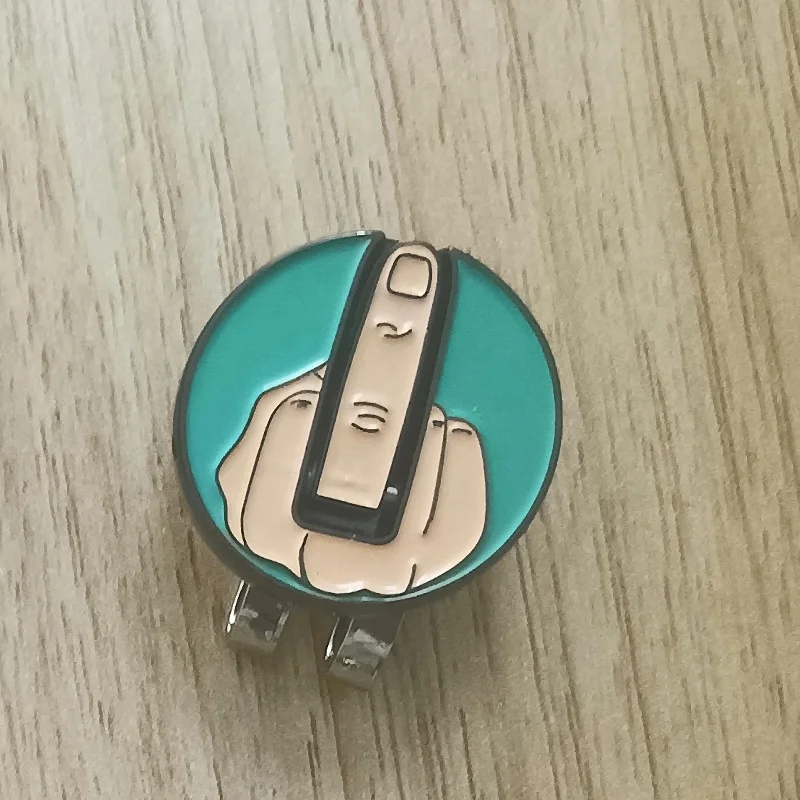Middle Finger Golf Ball Marker Magnetic Hat Clip Retractable Middle Finger Lift Ball Marker Golf Accessories
