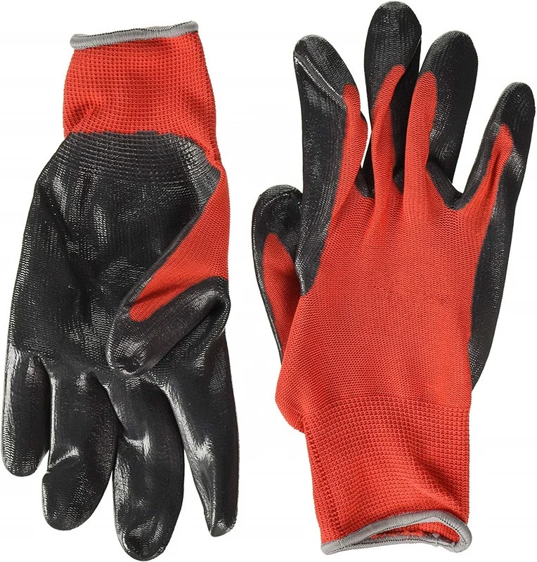 High Quality Red Color Latex Coated Machinist Working Gloves