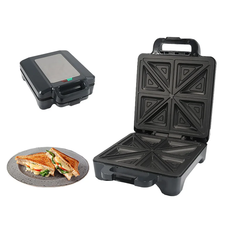2023 Popular 4 Slices Non Stick Automatic Breakfast Triangle Sandwich Toaster Sandwich Maker