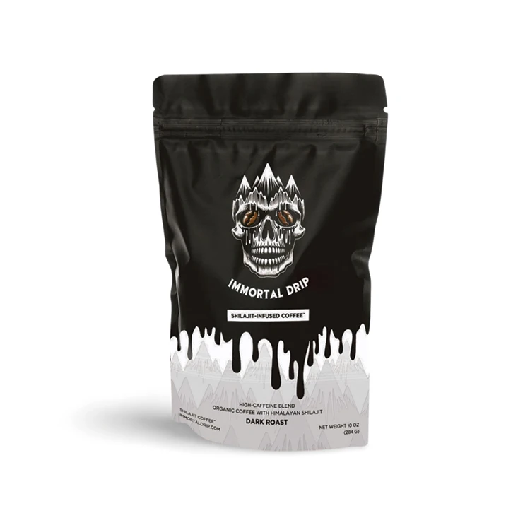 Custom Printing Biodegradable Kraft Paper Stand Up Zipper Food Packing Bag Zip Lock Mushroom Coffee Packaging Doypack Mylar Bag