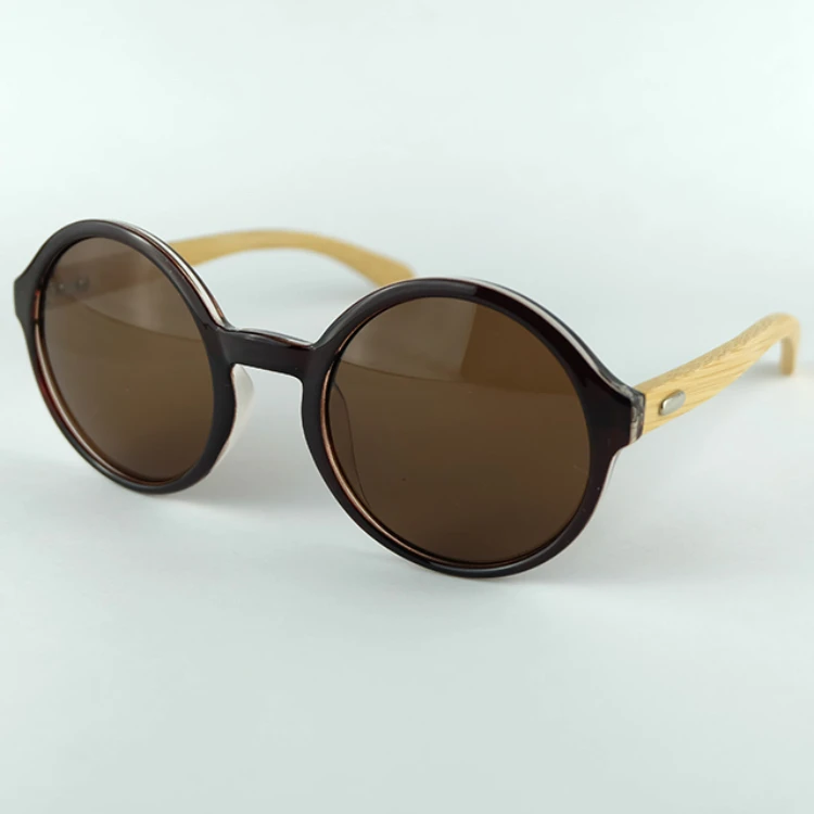 Bamboo Sunglasses Cool Round Frame lentes de sol Hand Made Natural Wood Sun Glasses custom eyeglasses