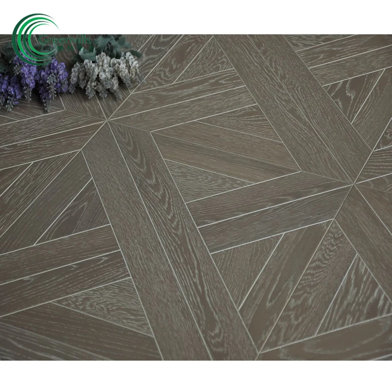 
Grey color wire brushed engineered white oak parquet wood floor oak flooring for indoor usage 