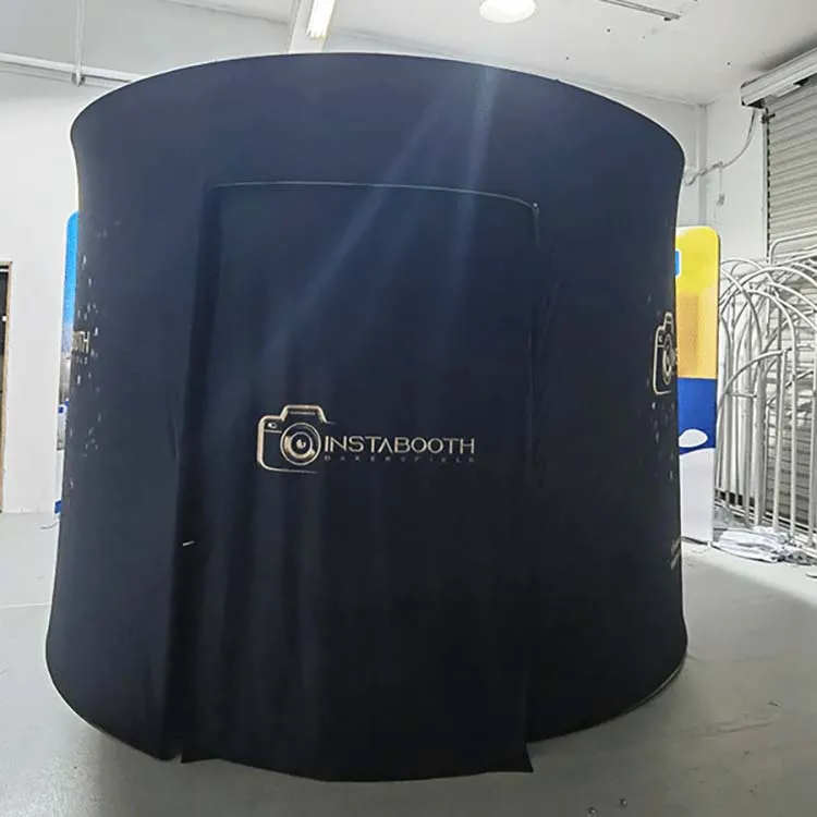 Dropshipping Custom Free Logo Backdrop 360 Video Booth Green Screen With Led Fill Light Semi Circle 360 Inflatable Photo