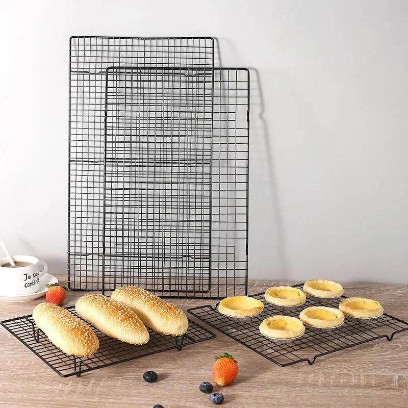 Wholesale Bakery Kitchen Cake Rack Cooling Grid Baking Stainless Steel Cookie Bun Bread Wire Mesh Cooling Rack
