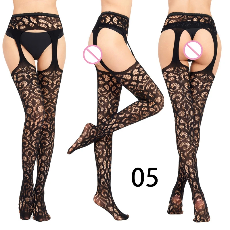Women Many Designs Sexy Mesh Garter Design Looking Stocking Black Pantyhose