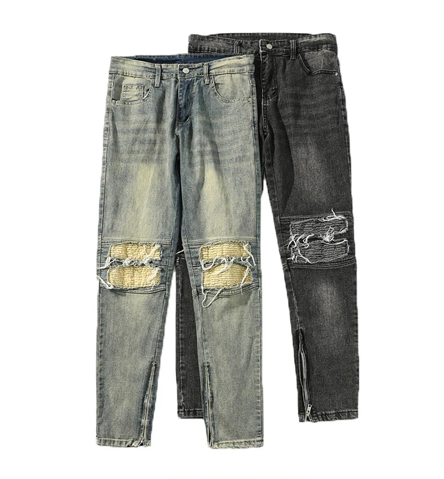 high quality skinny ripped jeans for men oem denim designer wholesale authentic men skinny ripped fancy unbranded biker jeans