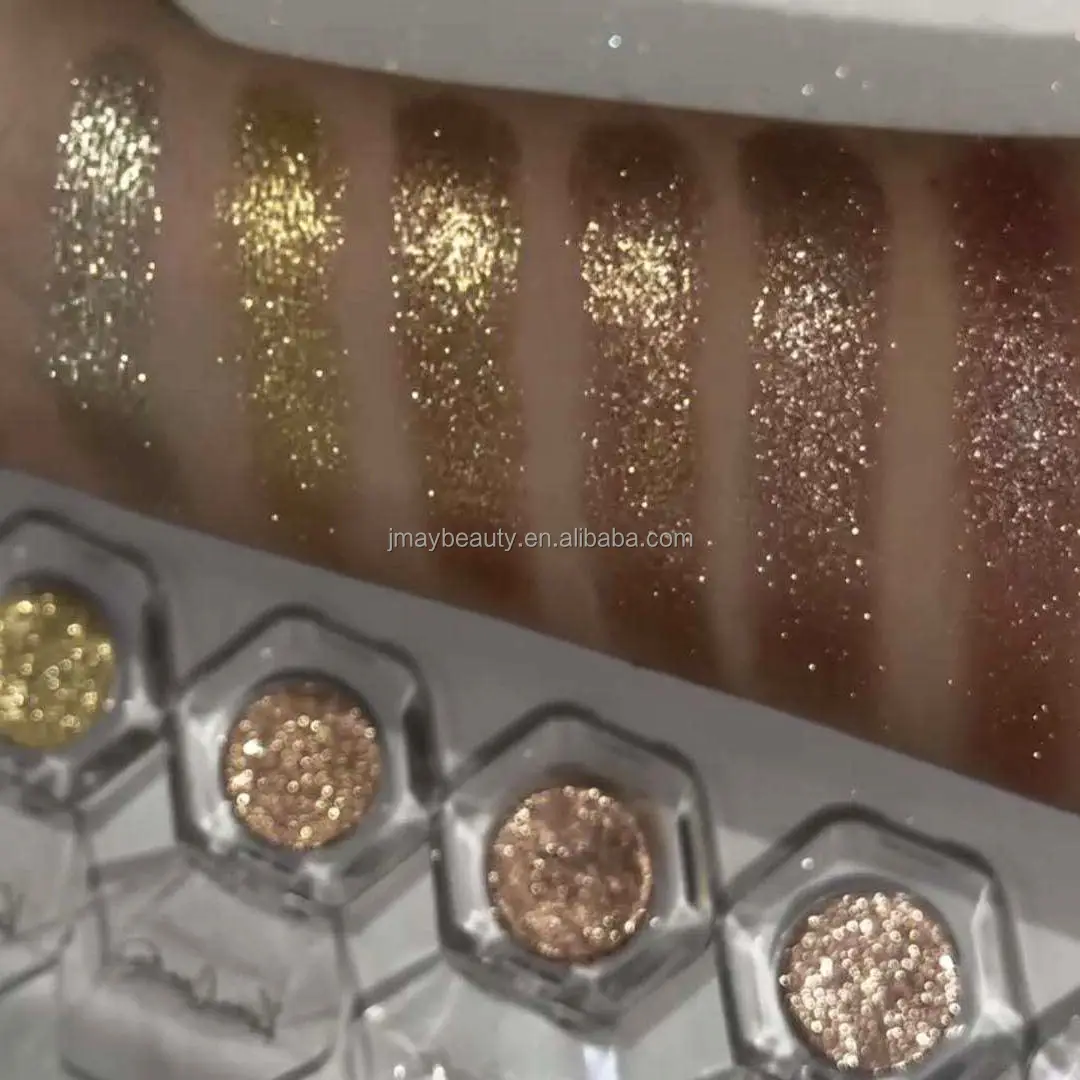 Metallic Glitter Eye Shadow Silver Green Custom Logo 26mm Highly Pigmented Highlighter Sparkle Diamond Eyeshadow