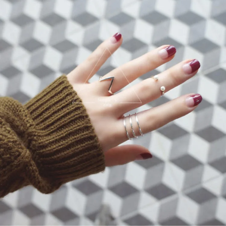 Sterling 925 Silver Jewelry Minimalistic Originality Geometric Triangle Rings sterling silver 925 jewellery
