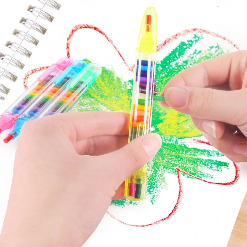 Wholesale 20 Pieces Stackable Crayons for Drawing Learning Art Class Supplies