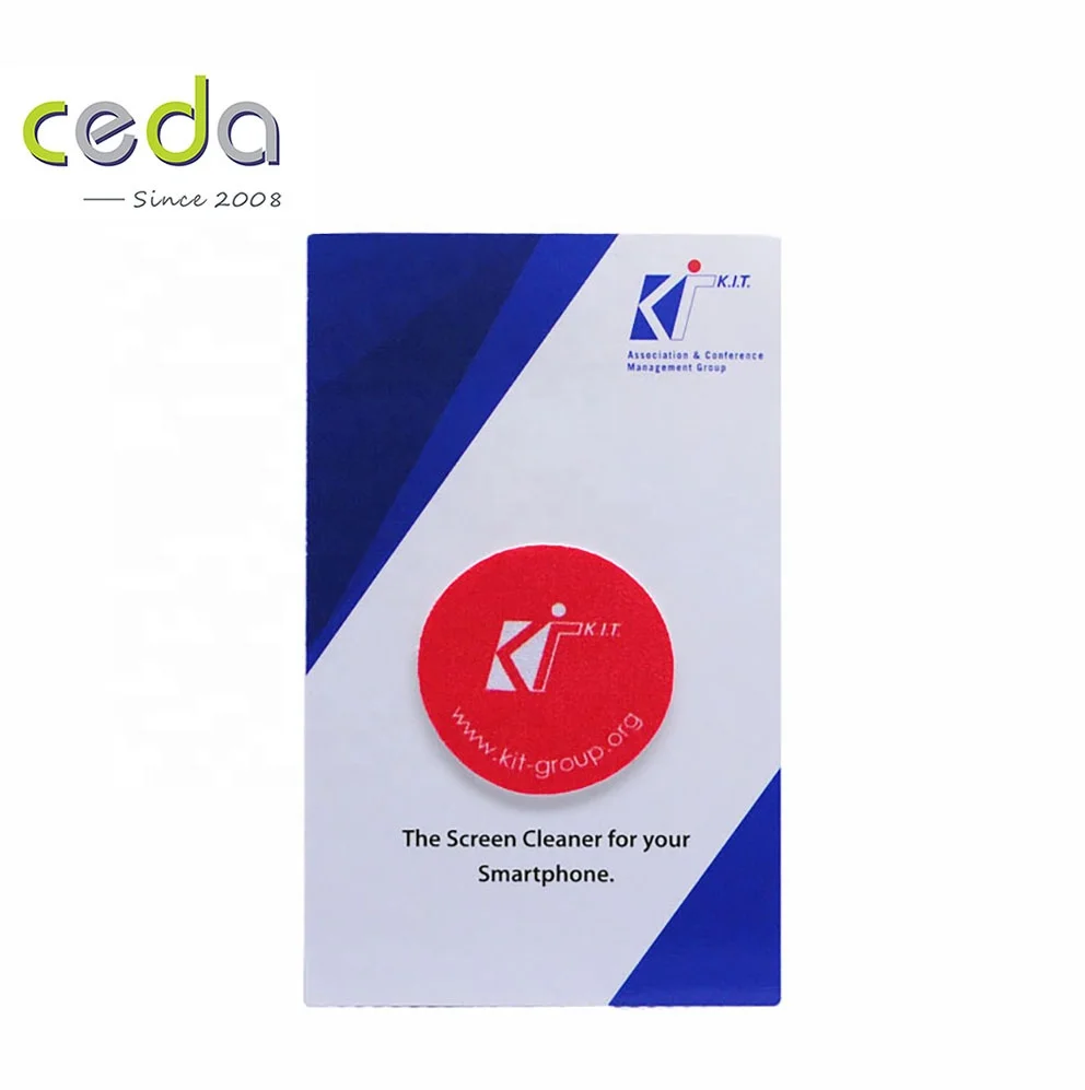 Promotional OEM custom logo pad Display cell Phone Mobile sticky microfiber Screen Cleaner