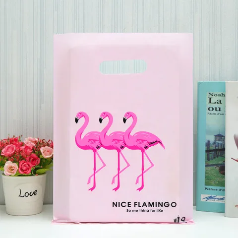 Pe Plastic Handle Shopping Bag With Your Own Logo/Custom Printed Gusset Side Plastic Die Cut Bag