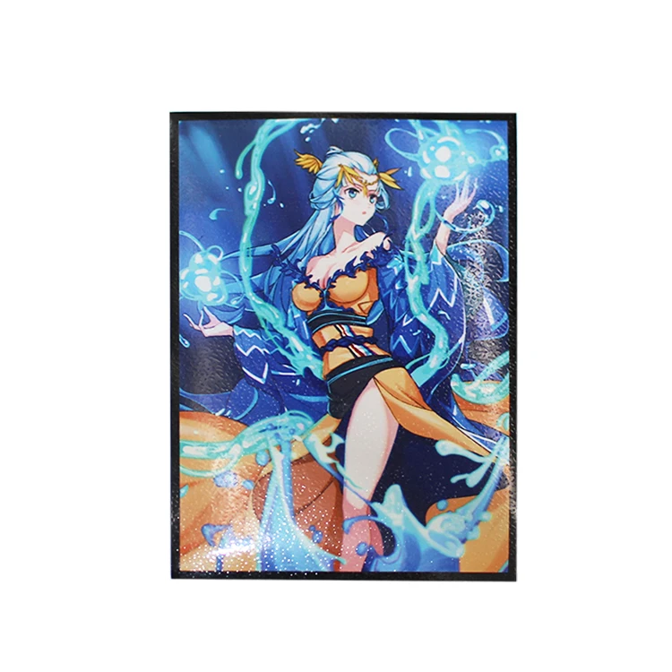 Custom Printed 3 Side Heat Sealing Pouch Hologram Card Sleeves Holographic Game Matte Card Sleeves