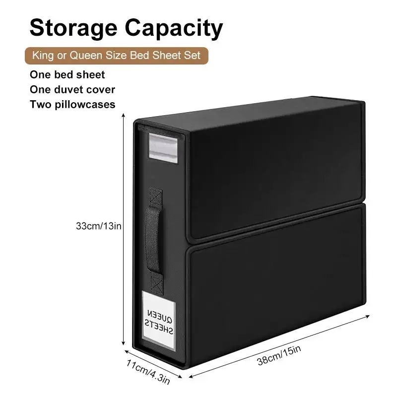 Modern Design Amazon Foldable Storage Box Rectangle Oxford Cloth Bed Sheet Organization with Visual Window and Zipper