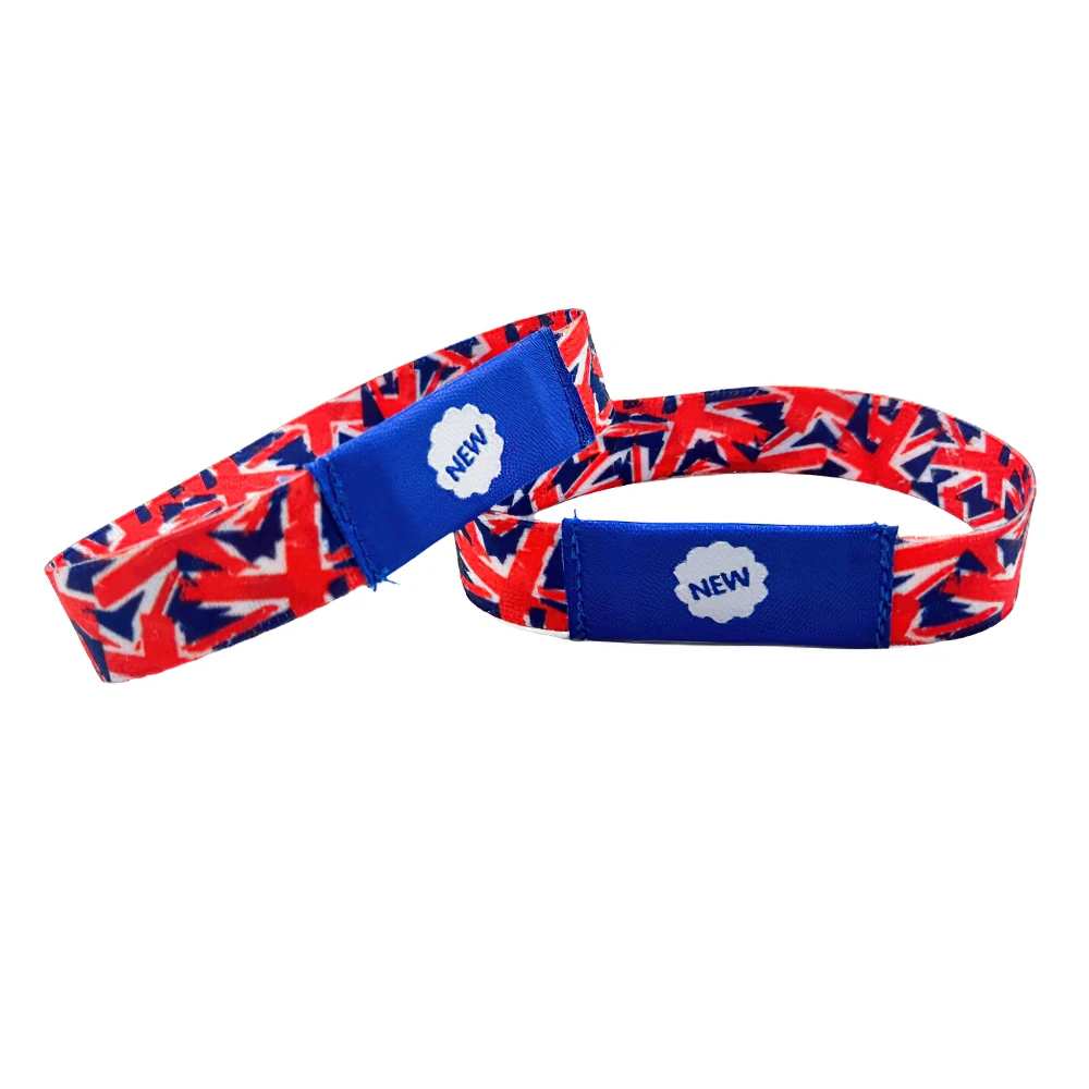 Terry Cloth RFID Woven Wristband, Security QR code Concert Entrance Ticket Wrist Band for event
