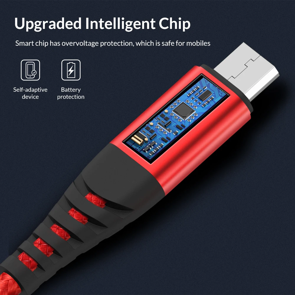  TOPK AN42 1 м 3A Быстрая зарядка USB Micro Type C телефонный кабель для Samsung Xiaomi Huawei