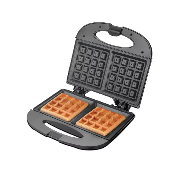 2 Slice Waffle & Sandwich Maker Bakery Machine with Non-sticking Custom Plates for Home 750W Breakfast Panini Grill Electric 220