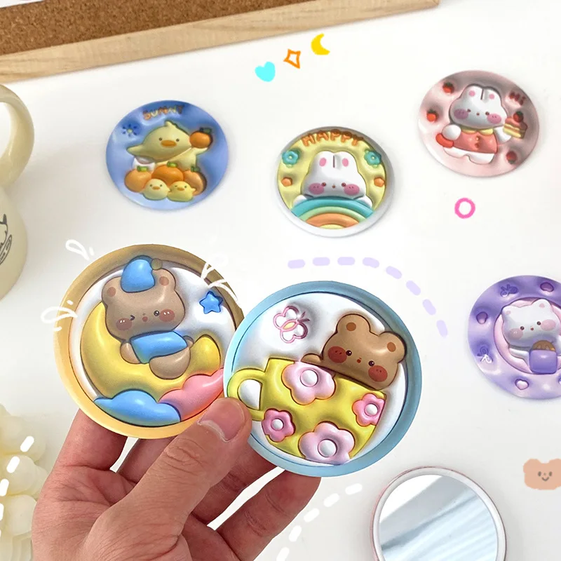 ZONZHU Customize Portable Mirror10 Cartoon Small Round Mirror Pocket Different Design Diameter of 7cm
