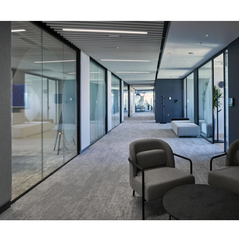 Modular Soundproof Frameless Demountable Aluminum Single Or Double Tempered Glass Office Partition Wall