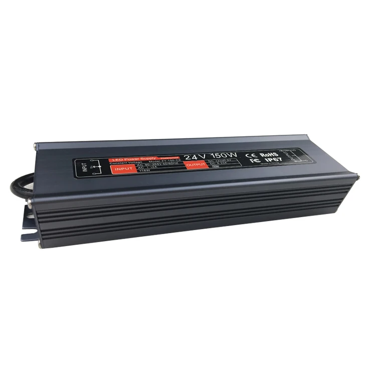 High quality IP67 waterproof power supply CE FCC certification AC 90-265v DC12/24v 150w constant voltage led power supply